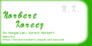 norbert korecz business card